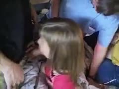 My girlfriend's sister was fucked by her mouth gang squad in her bedroom.